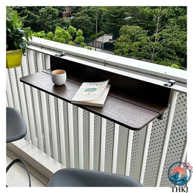 屋外 折りたたみサイドテーブル 高さ調整可能折りたたみ式吊りテーブルベランダテーブル THKJ デスク バルコニー ハンギングテーブル バルコニー手すりハンギン