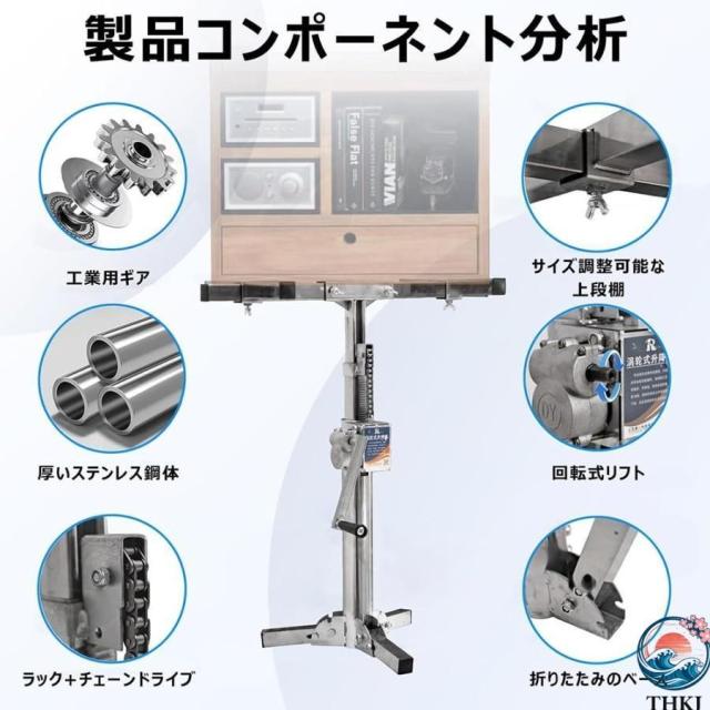 リフター 突っ張り棒 重い物を持ち上げる道具 補助 支え棒 耐荷重150kg 転倒防止 THKJ サポートポール 多機能 高さ調整 労力節約 修理用 構築ツール ドア キャ_2