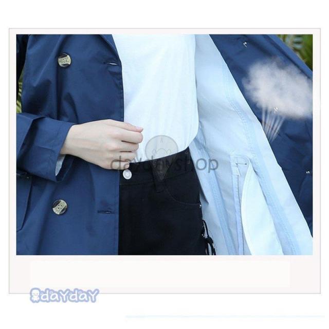 レディースレインコート コート型 オシャレ 膝丈 外出 通勤 雨具 20代 30代_12
