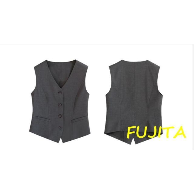 事務服ベストスーツ上下セットベストスカートスーツパンツスーツセット秋春大きいサイズフォーマル制服オフィス用ビジネス_13