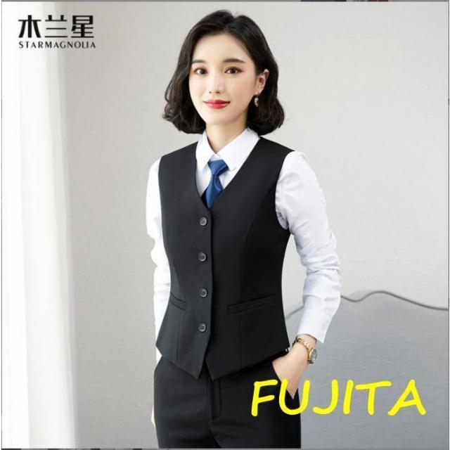 事務服ベストスーツ上下セットベストスカートスーツパンツスーツセット秋春大きいサイズフォーマル制服オフィス用ビジネス_4