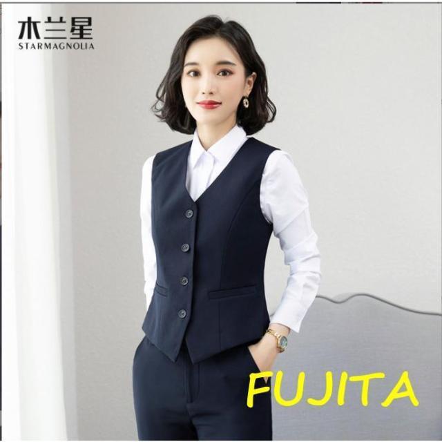 事務服ベストスーツ上下セットベストスカートスーツパンツスーツセット秋春大きいサイズフォーマル制服オフィス用ビジネス_5