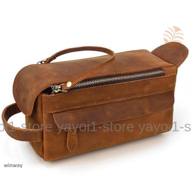 本革 セカンドバッグ メンズ 収納ポーチ レザー トラベルポーチ 大容量 クラッチ 化粧バッグ 収納鞄 トイレタリーポーチ 2色