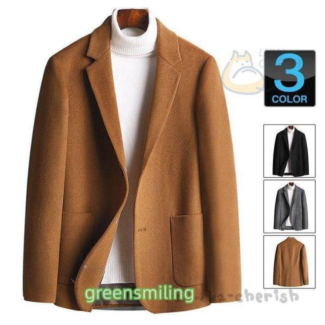 テーラードジャケット メンズ 冬 ジャケット ウール コート ボタン スーツジャケット 紳士 無地 秋 冬 アウター