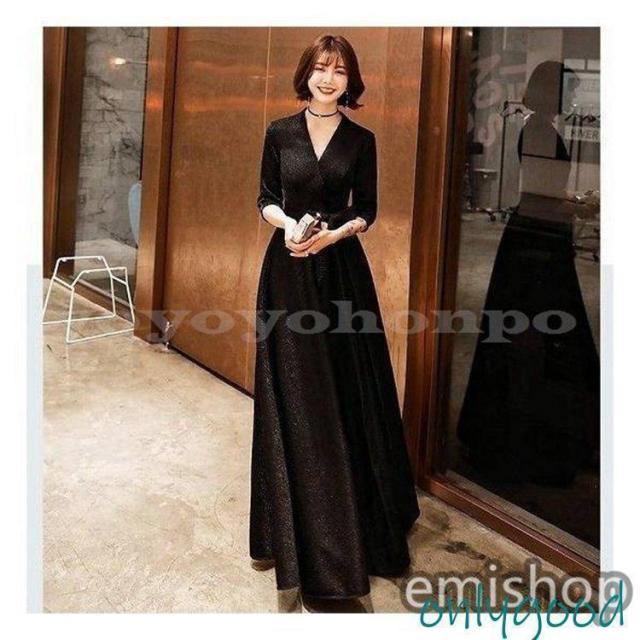 パーティードレス 結婚式 ワンピース 大きいサイズ 袖あり ロングワンピース 膝丈 お呼ばれ ドレス服装服女性 二次会 親族 20代 30代 40代 50代
