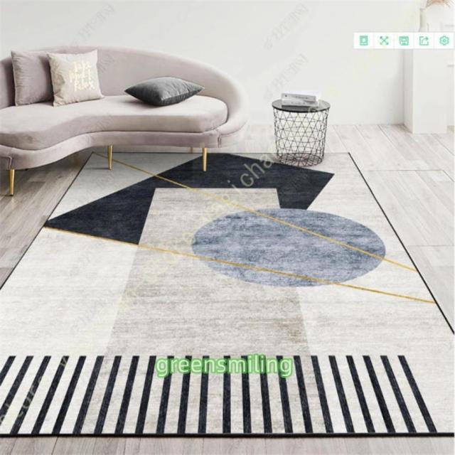 ラグ 北欧 おしゃれ 200×300cm 3畳 ラグマット 洗える カーペット 厚手 ライン サークル柄 プリント ホットカーペット対応 カバー 北欧風 洗える こたつ敷き