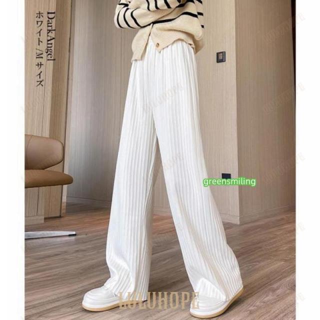 プリーツパンツ 秋 秋冬 パンツ レディース ワイドパンツ ニット