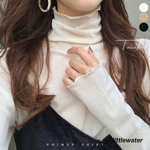 カットソー レディース シースルー ハイネック インナー メローデザイン トップス シアー 春 夏 秋 レディース エレガント 黒 白 おしゃれ