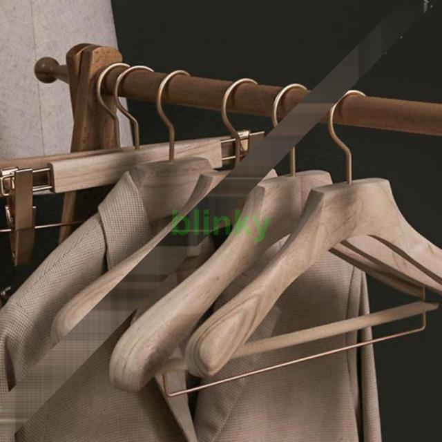木製ハンガー 衣類ハンガー 洋服ハンガー 肩幅大きめ スーツ?洋服?ジャケット?コート用ハンガー おしゃれ ナチュラル色 10本組セットナチュラル 省スペース
