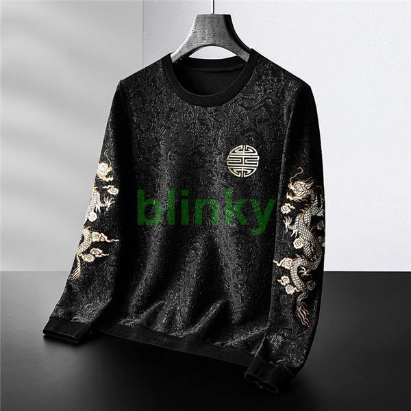 スウェット Tシャツ トレーナー 長袖 刺繍 和風 和柄 龍 メンズ カットソー トップス クルーネック プルオーバー オシャレ ルームウェア 父の日