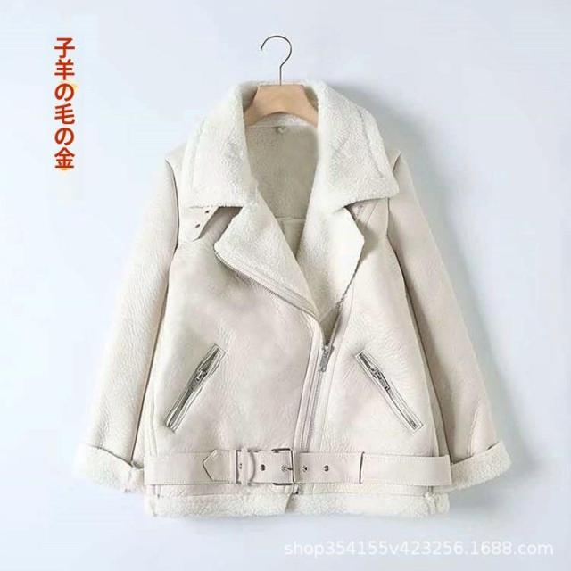 ムートンコート レディース ライダース ジャケット ボアコート アウター ボア裏起毛 防寒 レザー 冬 ゆったり 暖かい 上品