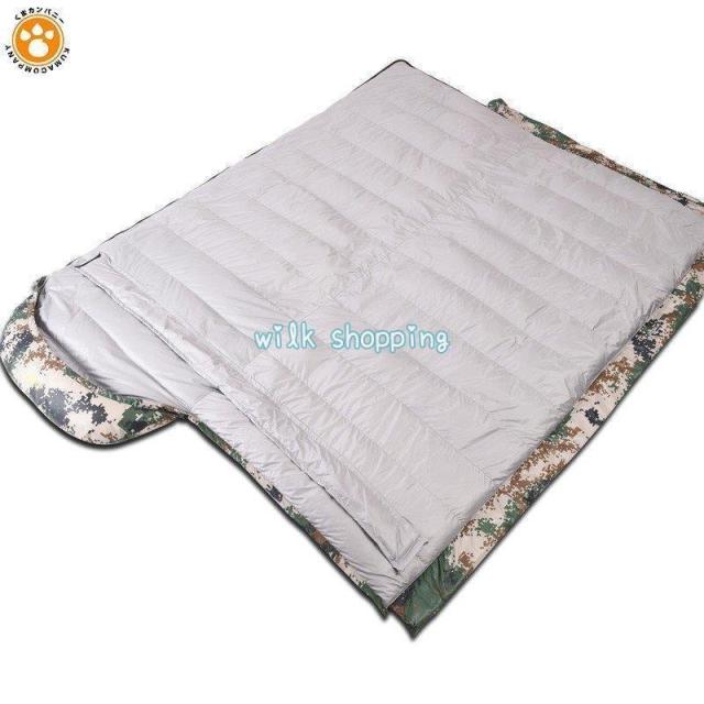 ダウン寝袋 羽毛 シュラフ 封筒型 キャンプ 秋冬用 連結 マット 洗える