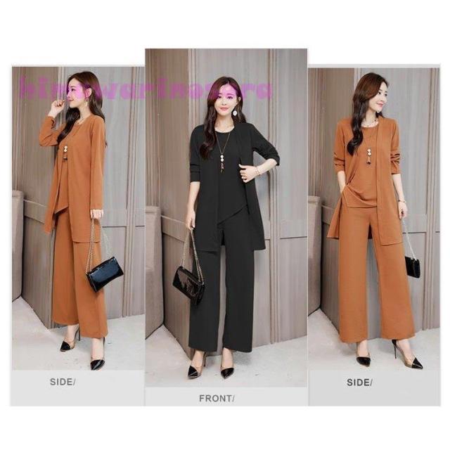 セットアップ レディース フォーマル パンツスーツ パンツドレス 結婚式 黒 上下セット ガウチョパンツ 大きいサイズ 袖あり お呼ばれ パーティー 二次会