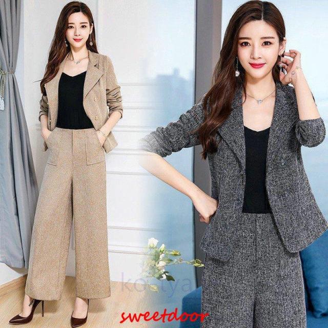 セットアップスーツパンツレディースワイドパンツスーツ2点セット30代40代50代お洒落卒業式セレモニー通勤ママスーツ入園式オフィス