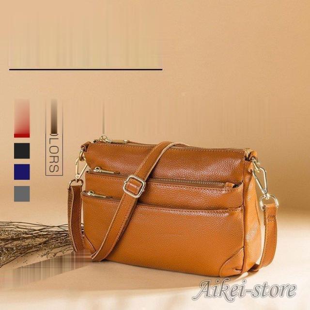 レディースバッグ 大容量　牛革　ポケット沢山　レディース　ショルダーバッグ　本革 　斜めがけ　2WAY 通勤通学　ビジネスバッグ　カジュアル