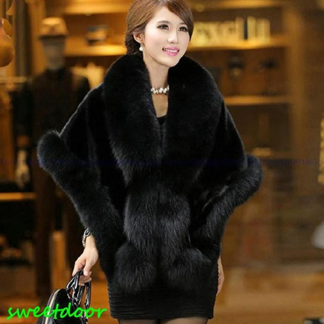 秋冬　コート フェイクファーコート毛皮 ポンチョ ケープ フォックス ファー レディース ボレロ マントコート 肩掛けストール ショール ふわふわボリューム 防寒
