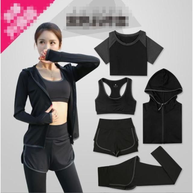 フィットネス水着体型カバー水着水着レディース長袖ラッシュガード5点上下セット20代30代40代50代ブラ~ショーツ~ラッシュガー