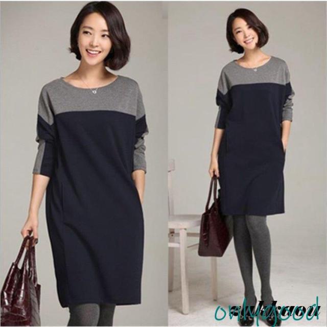 ワンピース レディース 長袖 チュニック 秋 冬 チュニックワンピース 膝丈ワンピース きれいめ 体型カバー ゆったり ひざ丈 お洒落 上品 通勤 OL 30代 40代