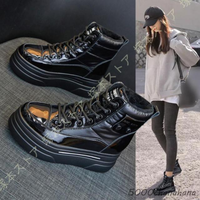 スニーカー スノーシューズ レディース 厚底 防寒ブーツ 防水 スノーブーツ 裏起毛 かわいい 滑らない 厚底ブーツ ウインター ハイカット ショートブーツ