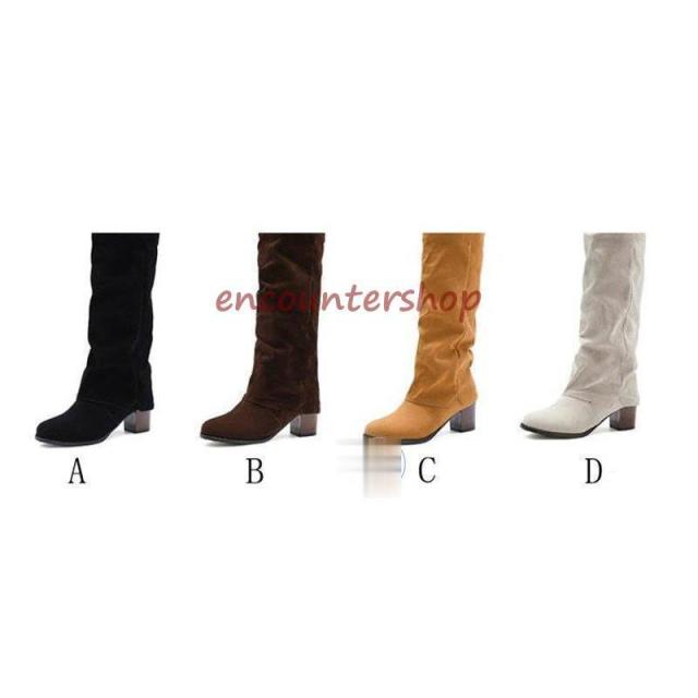 ロングブーツレディースショートブーツ黒大きいサイズロングブーツ防寒太めヒール ロングブーツスエード 美脚 シューズ 秋冬ブーツパーティー?26.5ｃ ｍ