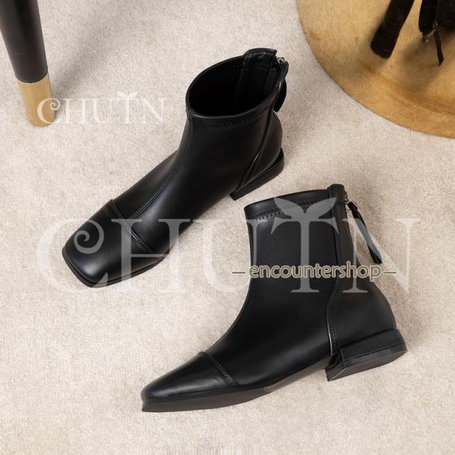 ブーティー歩きやすいショートブーツレディースブーツ ブーティー大きいサイズ ローヒールショートブーツ内ボア靴 美脚ショートブーツ足が疲れない 通勤?26.5cm