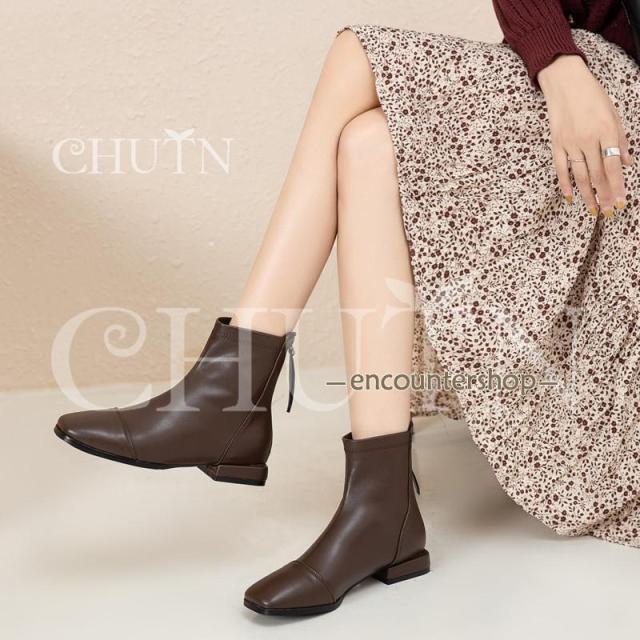 ブーティー歩きやすいショートブーツレディースブーツ ブーティー大きいサイズ ローヒールショートブーツ内ボア靴 美脚ショートブーツ足が疲れない 通勤?26.5cm