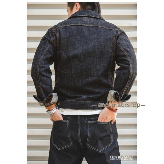 デニムジャケット メンズ Gジャン 14.8oz 100%綿 古着 ジージャン 春 秋 アウトドア キャンプ アメカジ ワーク バイク ヘビーウェイト