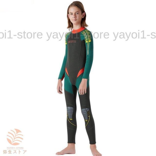 ウェットスーツ 水着 子供用 フルスーツ ラッシュガード防寒 保温 連体長袖ス 2.5MM サーフィンイムウェア マリンスポーツ 水遊び 速乾