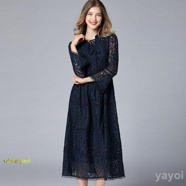 ワンピース レディース ドレス パーティードレス 結婚式 大きいサイズ 長袖 ロング丈 冬 春 夏 秋 フォーマルドレス レース おしゃれ 20代 30代 40代 50代