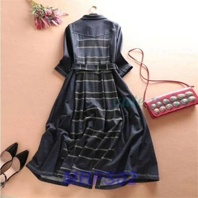 ワンピース ロング マキシ丈 大人 レディース 大きいサイズ 秋 冬 長袖 きれいめ ネイビー デニム シャツワンピース同窓会 ランチ 食事会 30代40代50代 ミセス ワンピース ロング マキシ丈 大人 レディース 大きいサイズ 秋 冬 長袖