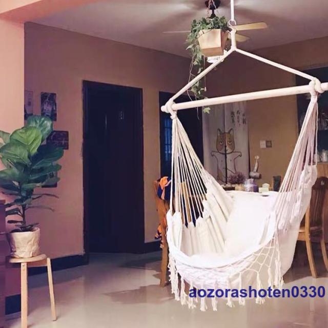 ハンモックチェア 椅子型ハンモック アウトドア キャンプ 室内 室外おしゃれ お昼寝 キャンプ バーベキュー リゾート 海水浴 インテリア BBQ