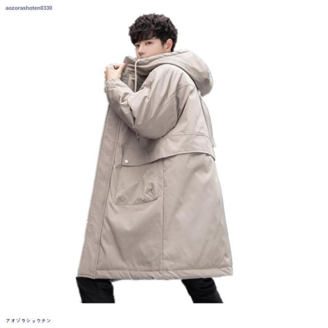 ダウンコート メンズ ダウン コート ロングダウンコート 90％ダウン 防寒 防風 ベンチコート アウター フード付き 帽子 紳士 冬