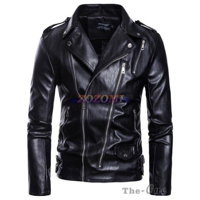 ライダースジャケット バイクジャケット ダブルライダース メンズ PUレザー 革ジャン ジャケット 防風 防寒 アウター