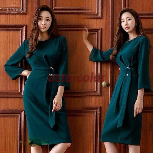 ワンピース レディース きれいめ フォーマルワンピース 結婚式 ドレス タイトワンピース 膝丈 九分袖 キャバ フォーマル 通勤 OL 30代 40代 着痩せ おしゃれ