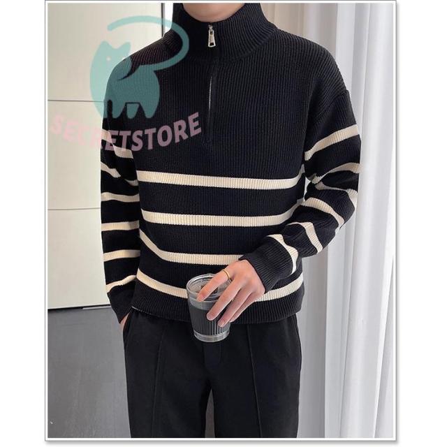 セーター メンズ ハーフジップ ジップアップ ニット ジッパー ブランド ゴルフ おしゃれ vネック ハイネック多数