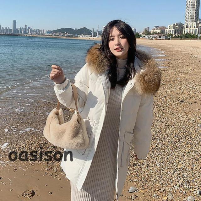 秋冬　ダウンコート レディース ダウンコート ミドル丈　フード付き レディース ダウンジャケット ミドル丈　コート アウター 中綿 軽量