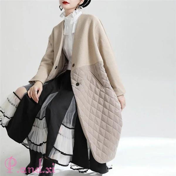 キルティング コート 中綿コート レディース カーディガン 中綿 コート アウター ロングコート ノーカラージャケット カジュアル 防寒 軽い 暖かい 秋 冬 オー