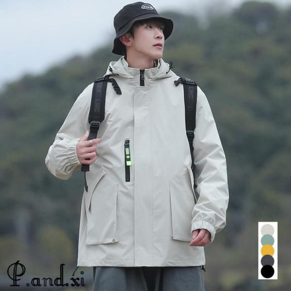 メンズ マウンテンパーカー アウトドアウェア ジャケット マウンパ 秋物 秋服 フードジャケット 防風防寒 登山