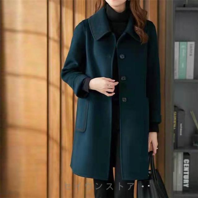 チェスターコート レディース 冬服 ラシャコート ロングコート ボタンダウン トレンチコート 折襟 カジュアル アウター 秋服 秋コーデ 春秋 着痩せ 通勤