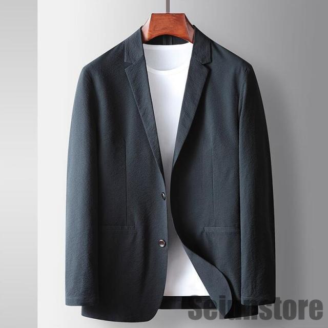テーラードジャケット ジャケット メンズ 無地 開襟 カジュアル ビジネスコート 春 夏 秋 羽織り ネイビー
