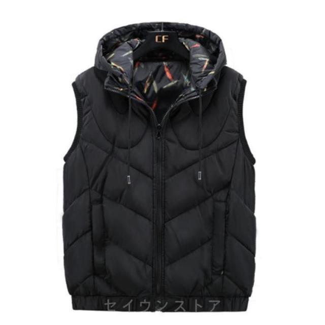 ダウンベスト メンズ フード付き ライト トレンド 保温 軽量 カップル　中綿　ダウンコート ジップ ジャンパー 秋冬 ダウンジャケット