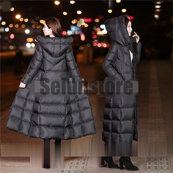 ダウンコート ロング レディース ダウンジャケット フード付き ダウン 秋冬 40代 韓国 膝下 軽い 防寒 防風 軽量 厚手 着痩せ 通勤 大きいサイズ