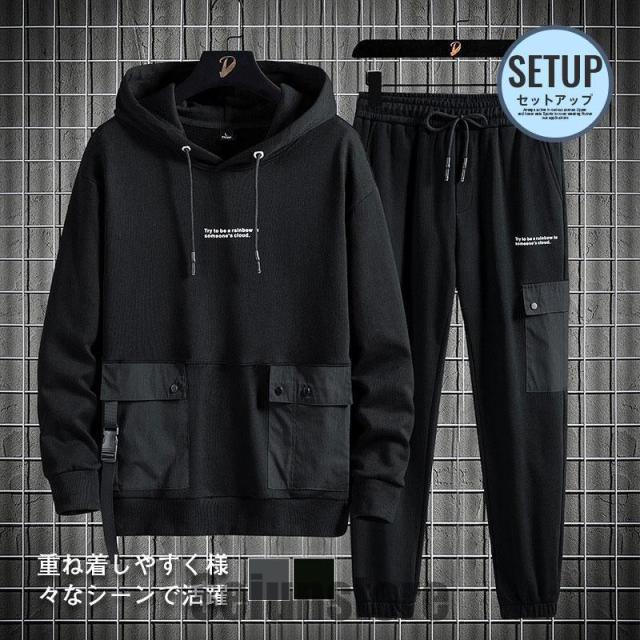 秋冬新作 メンズ レディース 男女兼用 セットアップ スエット 前開け 上下セット スポーツウェア 部屋着 ジャージ