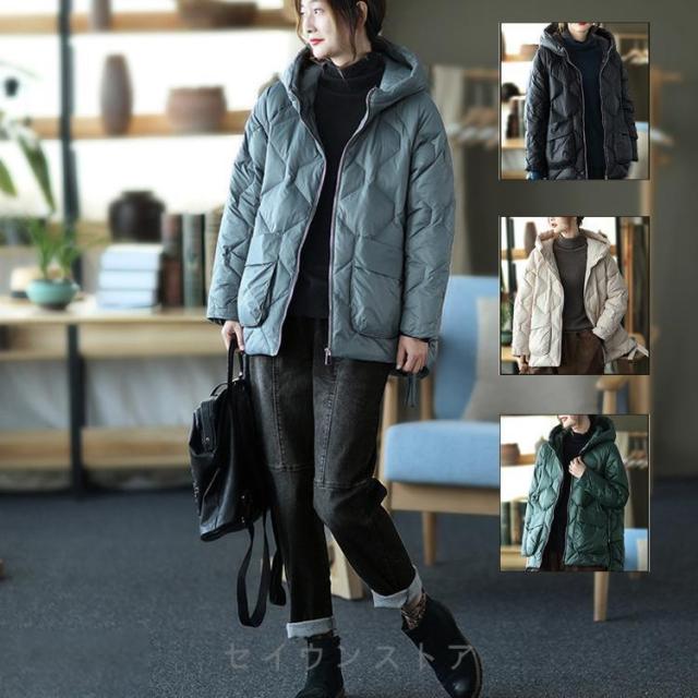 ダウン76-80% 秋冬　ダウンコート レディース ダウンコート ミドル丈　レディース ダウンジャケット ミドル丈　コート アウター ダウン 軽量
