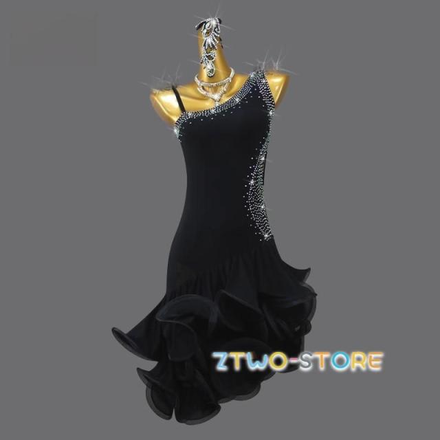 ラテンダンス発表会用ドレス ラテンドレス ワルツ ラテン系 豪華 ダンスドレス ワルツ専用演出用 ラテンワンピース 社交ダンスドレス 衣装 開場ドレス