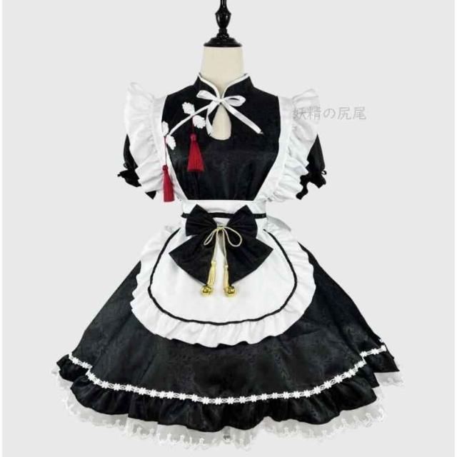 ゴスロリ メイド服 セット中華風ロリータ メイド ワンピース