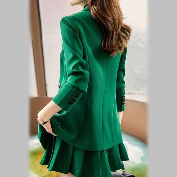 大きいサイズ スーツ スカートスーツ 学生風 学校制服 制服 学生風ジャケット＆プリーツミニスカートのレディーススーツ2点セット L 2L 3L 4L サイズ セール 大きいサイズ スーツ スカートスーツ 学生風 学校制服 制服 学生風