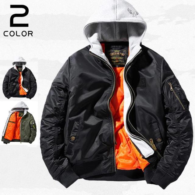 メンズ ミリタリージャケット 秋冬 フライトジャケット 防風 ジャケット ma-1 ma1 ジャンパー 厚手 綿入り 防寒着 秋物 秋物