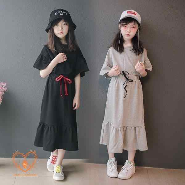 子供服 セットアップ キッズ 女の子 春夏 親子ペア 2点セット 上下セット Tシャツ スカート ロング丈 薄手 おしゃれ カジュアル 涼しい 可愛い 新品 150cm 160cm