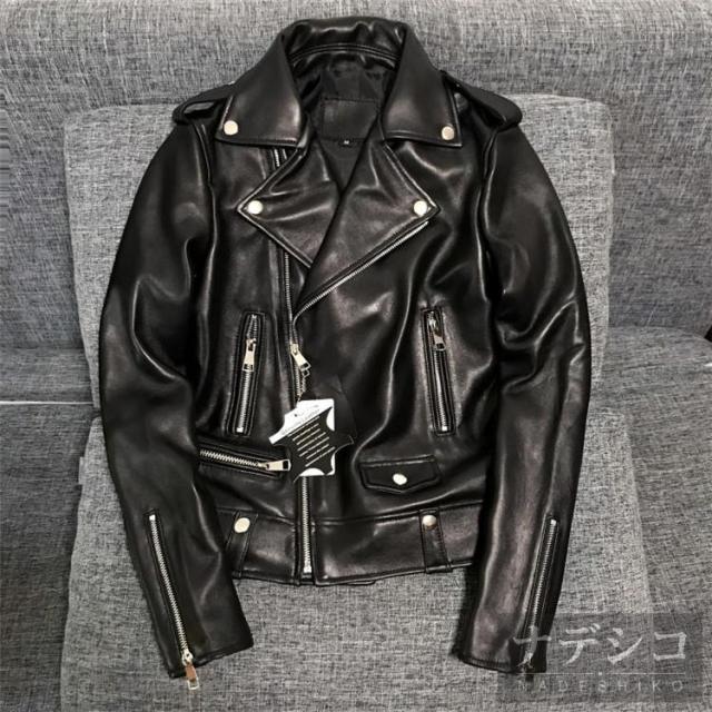 レディース革ジャン 本革　秋冬　レザージャケット 着やせ ライダースジャケット バイクウェア シングル 女性用　上品　防寒防風_3